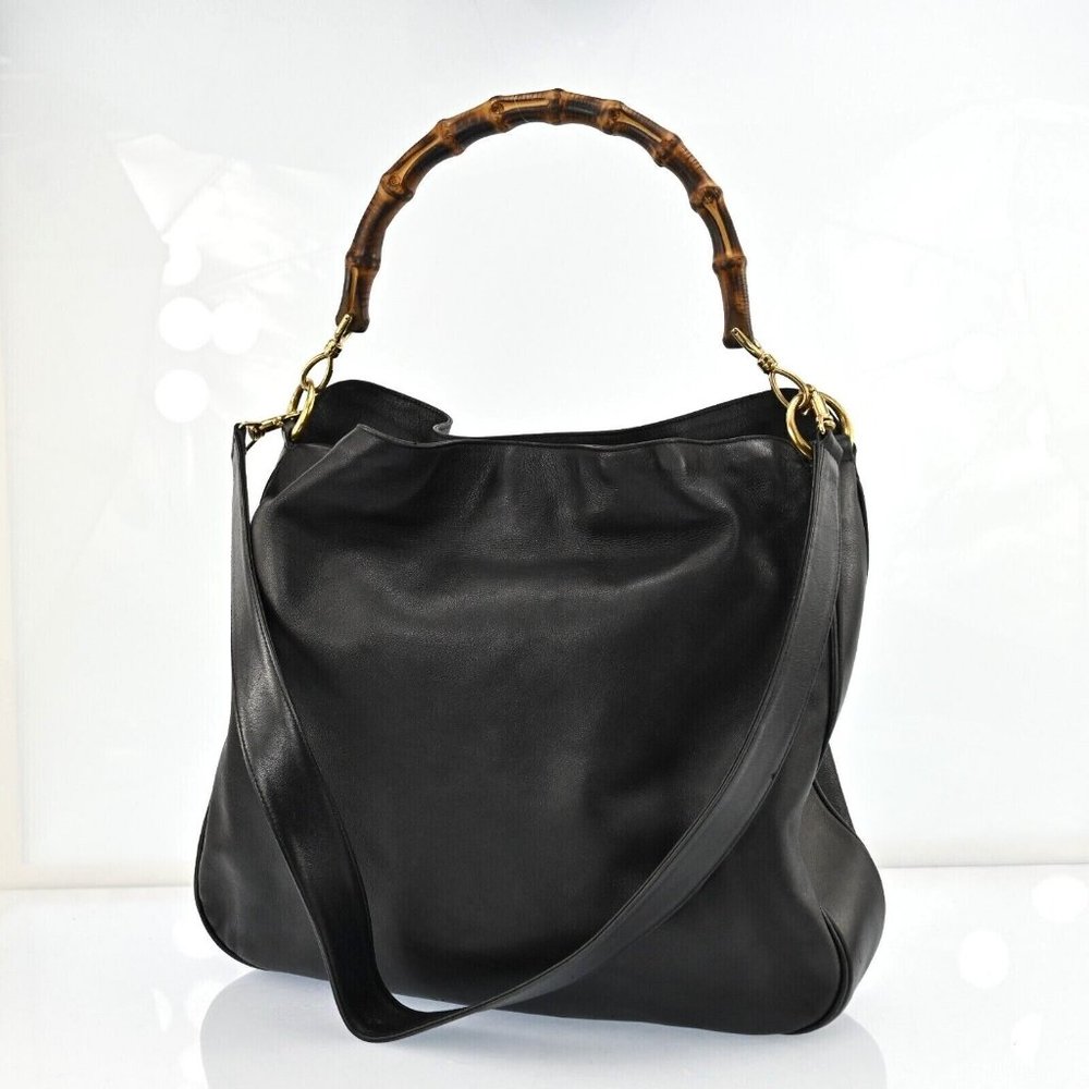 Auth Gucci Bamboo 2Way Shoulder Bag #47302G16B